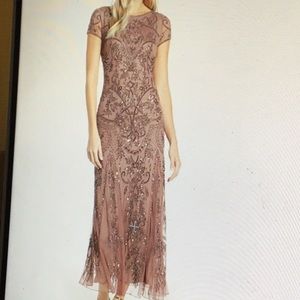 Pisarro Nights Embellished Mesh Gown Maxi Codet Hem Dress 14